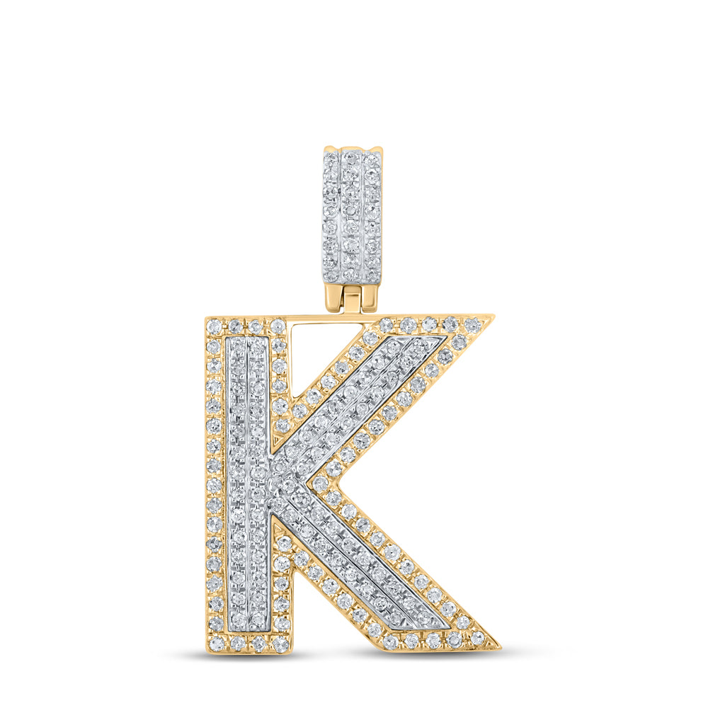 1/2CTW-DIA P1P2 MENS INITIAL "K" PENDANT