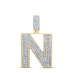 5/8CTW-DIA P1P2 MENS INITIAL "N" PENDANT