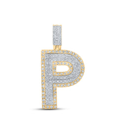 1/2CTW-DIA P1P2 MENS INITIAL "P" PENDANT