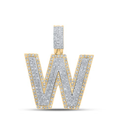 3/4CTW-DIA P1P2 MENS INITIAL "W" PENDANT