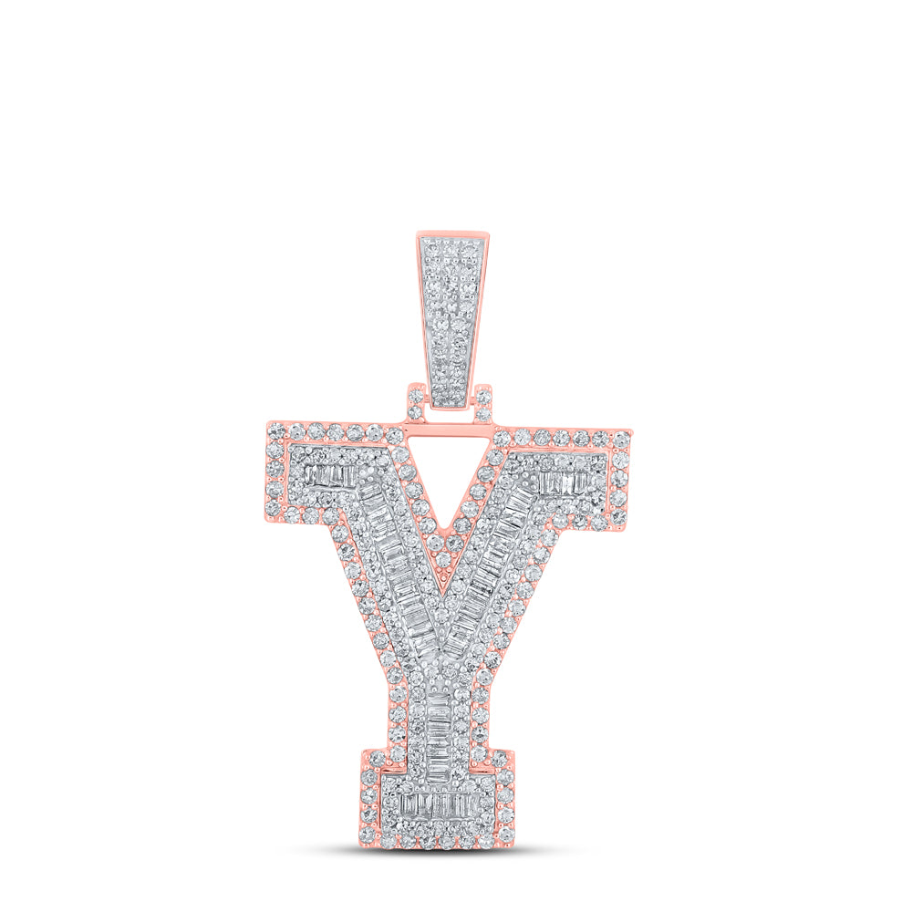 1 5/8CTW-DIA CN MENS INITIAL "Y" PENDANT