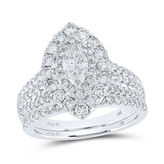 2CTW-DIA ANA M 1/2CT-CMQ BRIDAL SET 2 HALO