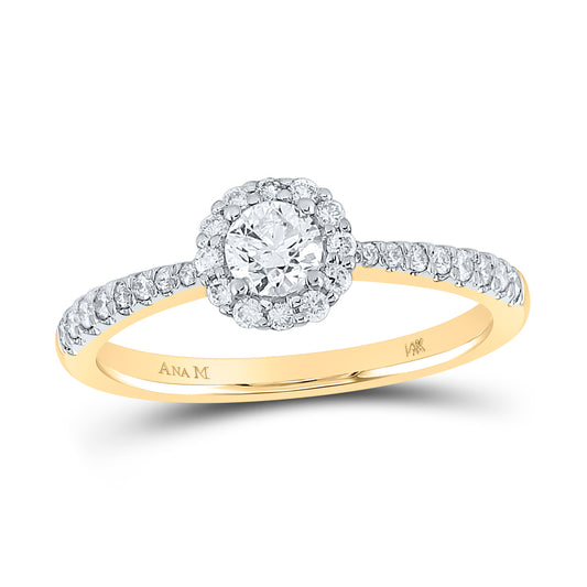 1/2CTW-DIA ANA M 1/3CT-CRD ENGAGEMENT SINGLE HALO