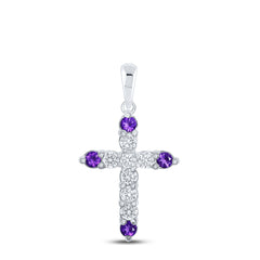 5/8CTW-DIA NK 3/8CT-AME LAB CREATED CROSS PENDANT