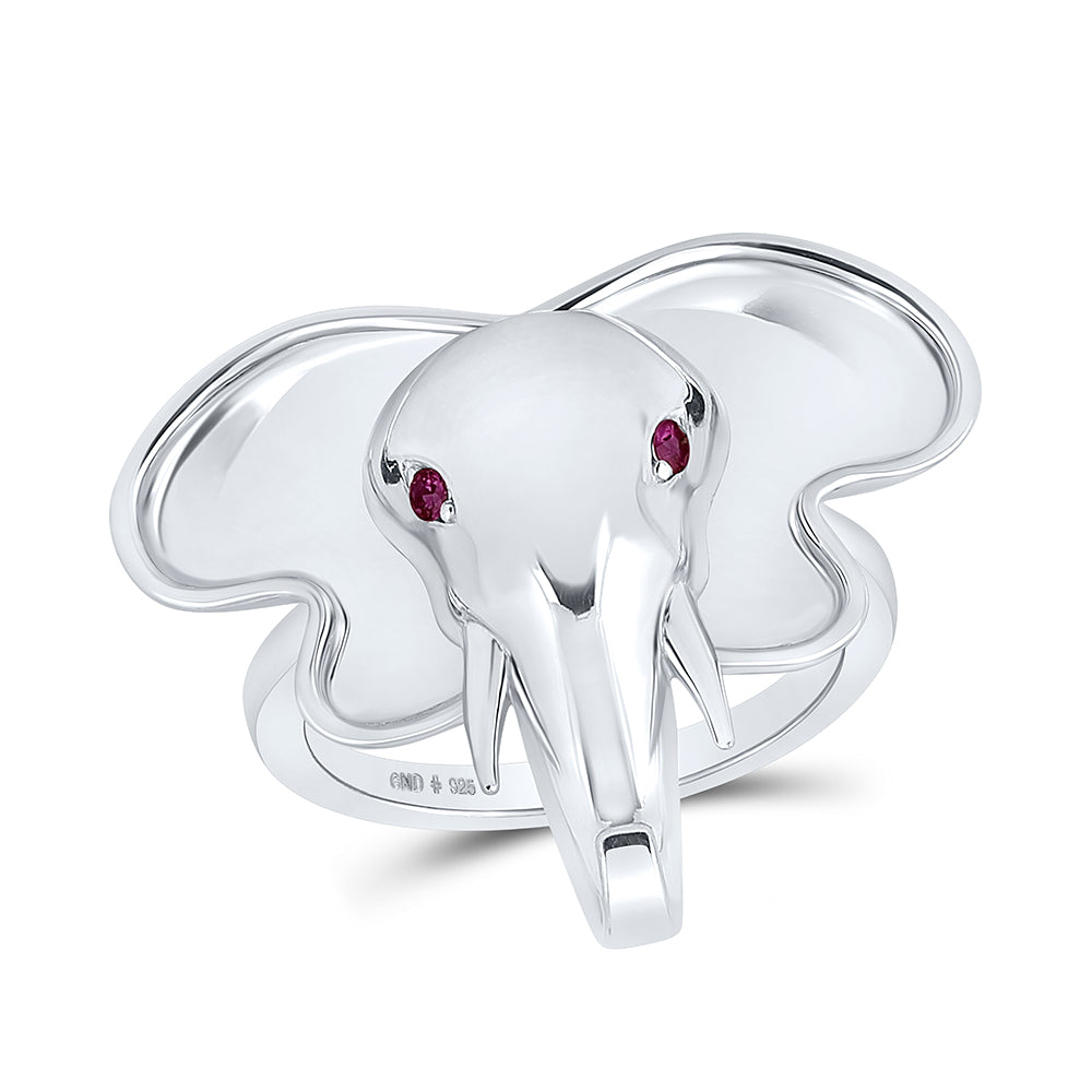 0.03CTW-DIA RUBY NATURAL GEM ELEPHANT RING