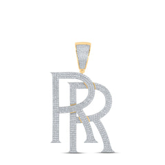 5 1/5CTW DIA NK MENS INITIAL "RR" PENDANT