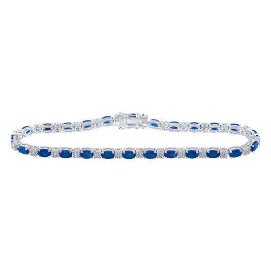 5/8CTW-DIA CN 6 7/8CTW-SAPP NATURAL GEM BRACELET (8 INCH)