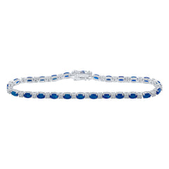 5/8CTW-DIA CN 6 7/8CTW-SAPP NATURAL GEM BRACELET (8 INCH)