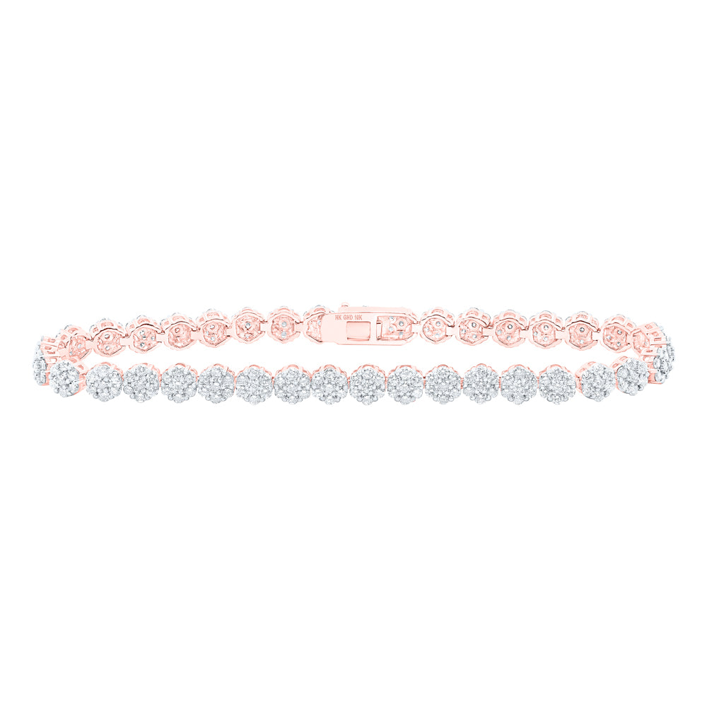 4 3/8CTW-DIA NK LADIES FLOWER BRACELET (7 INCH)