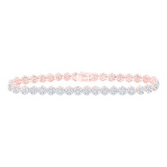 4 3/8CTW-DIA NK LADIES FLOWER BRACELET (7 INCH)