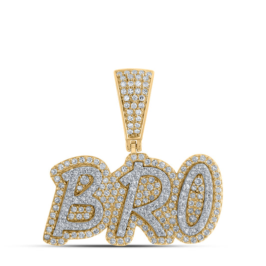 5/8CTW-DIA CN "BRO" MENS INITIAL PENDANT