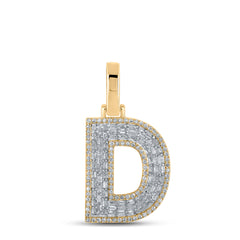 1/2CTW-DIA CN INITIAL "D" MENS PENDANT