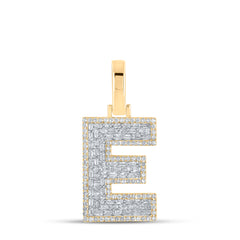 3/4CTW-DIA CN INITIAL "E" MENS PENDANT