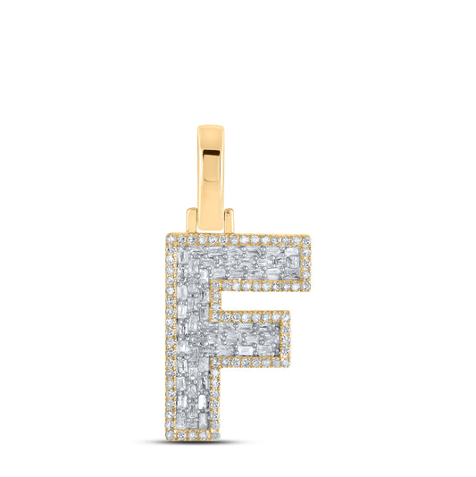 3/8CTW-DIA CN INITIAL "F" MENS PENDANT