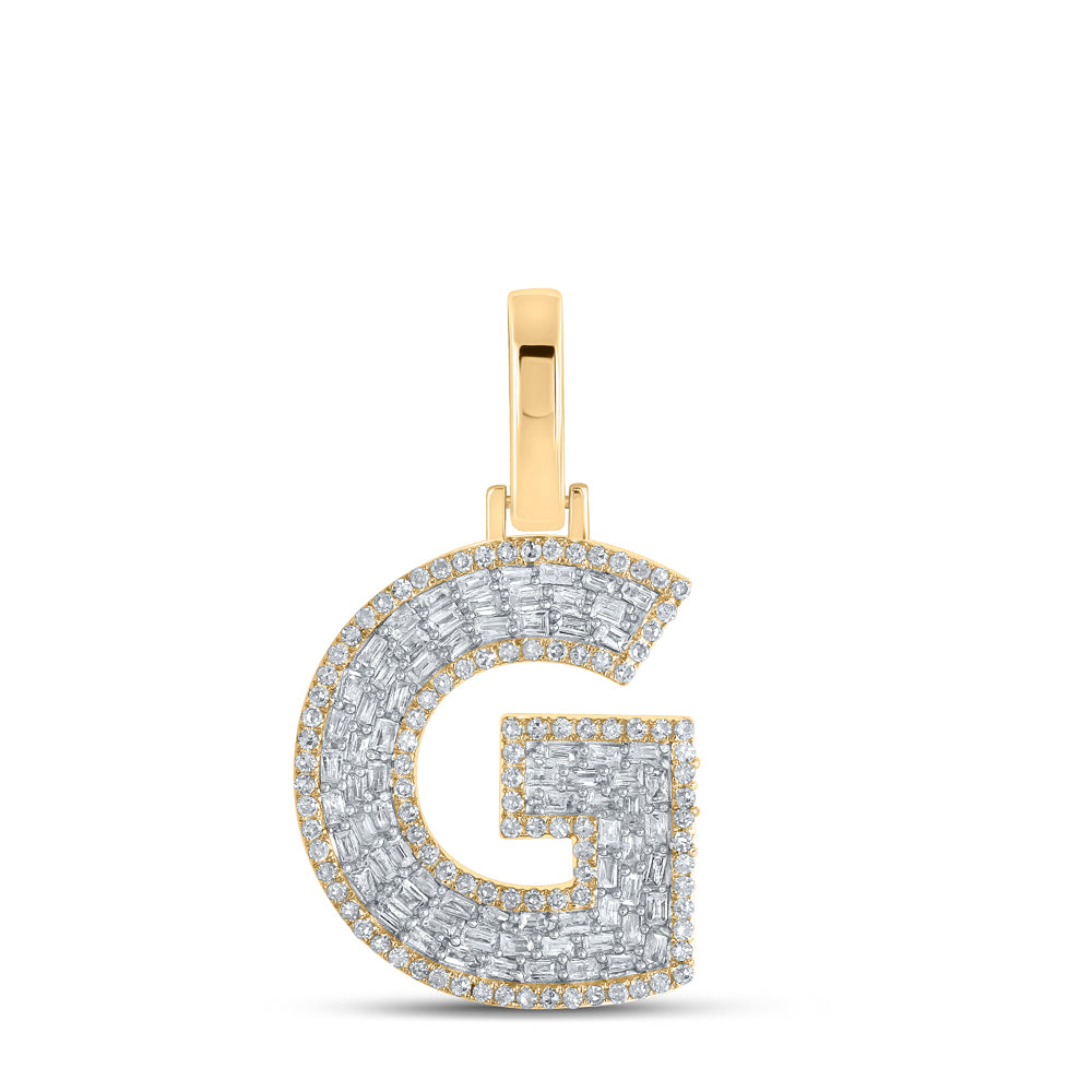 1/2CTW-DIA CN INITIAL "G" MENS PENDANT