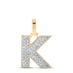 1/2CTW-DIA CN INITIAL "K" MENS PENDANT