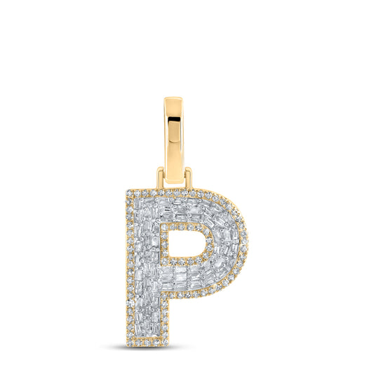 1/2CTW-DIA CN INITIAL "P" MENS PENDANT