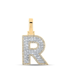 5/8CTW-DIA CN INITIAL "R" MENS PENDANT