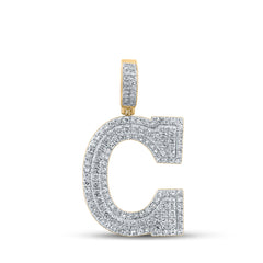 1 5/8CT-DIA NK INITIAL "C" MENS PENDANT