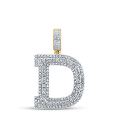 1 7/8CT-DIA NK INITIAL "D" MENS PENDANT