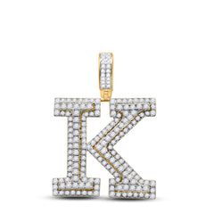 2 1/3CT-DIA NK INITIAL "K" MENS PENDANT