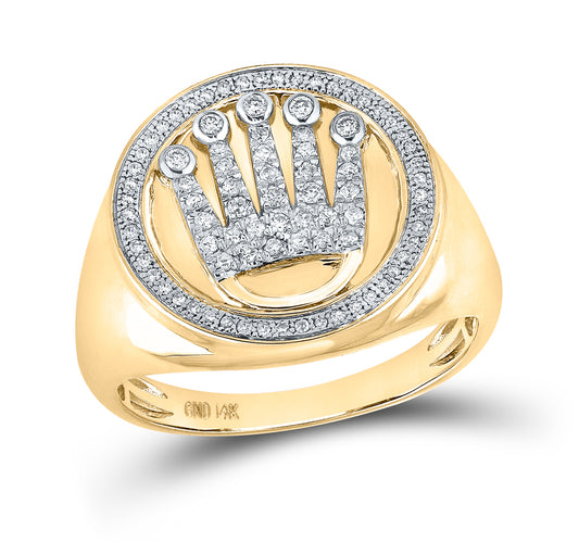 3/8CT-DIA CN CROWN MENS RING