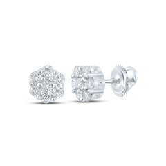 1/4CTW-DIA NK 7 STONE FLOWER EARRING