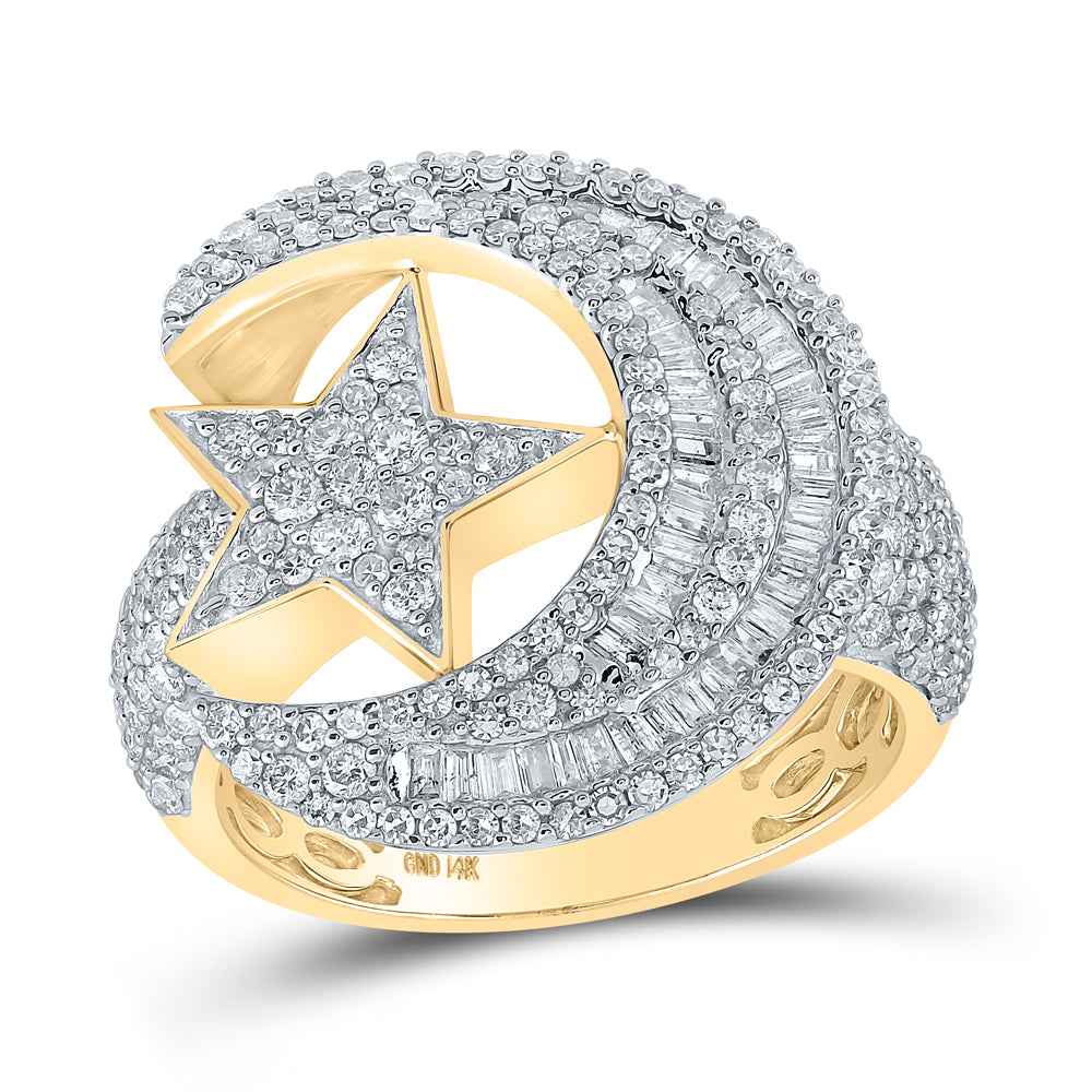 2 1/3CTW-DIA NK STAR MOON MENS RING