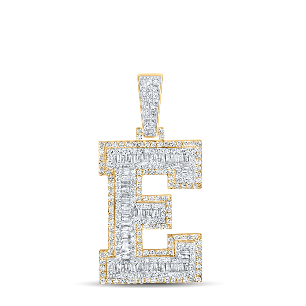 2 CTW-DIA CN MENS INITIAL "E" PENDANT