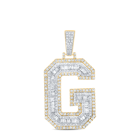 1 7/8CTW-DIA CN MENS INITIAL "G" PENDANT