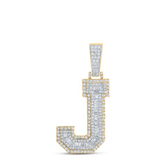 1 3/8CTW-DIA CN MENS INITIAL "J" PENDANT