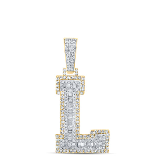 1 1/2CTW-DIA CN MENS INITIAL "L" PENDANT