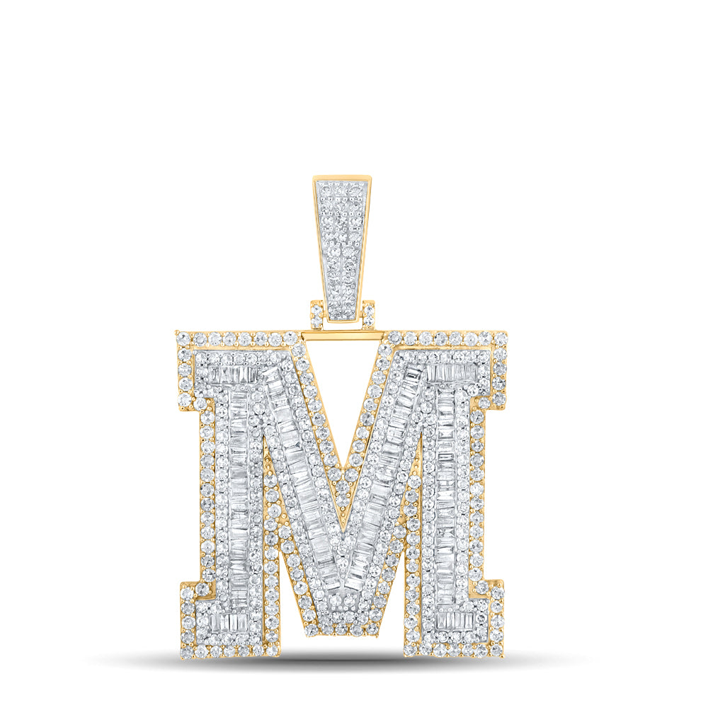 2 7/8CTW-DIA CN MENS INITIAL "M" PENDANT