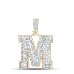 2 7/8CTW-DIA CN MENS INITIAL "M" PENDANT