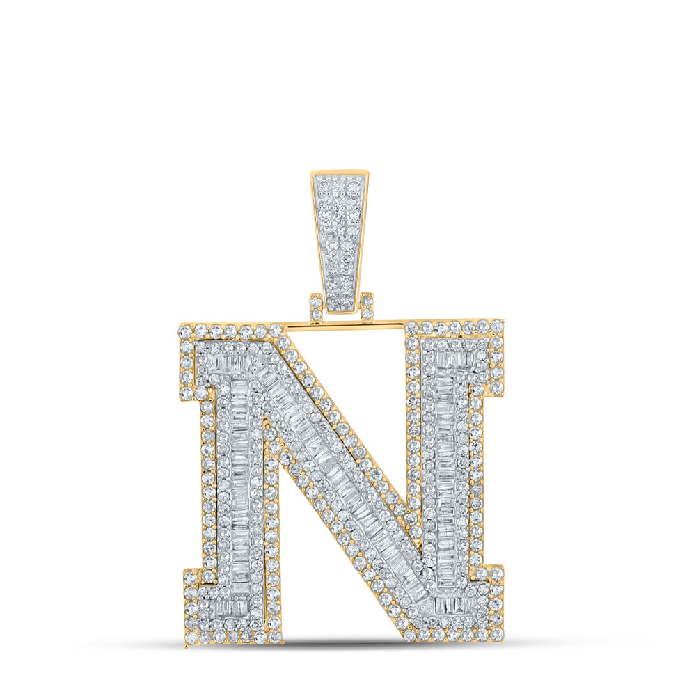 2 5/8CTW-DIA CN MENS INITIAL "N" PENDANT