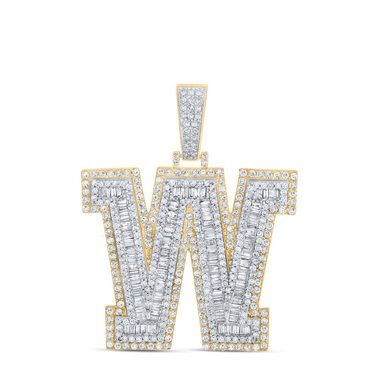 3CTW-DIA CN MENS INITIAL "W" PENDANT