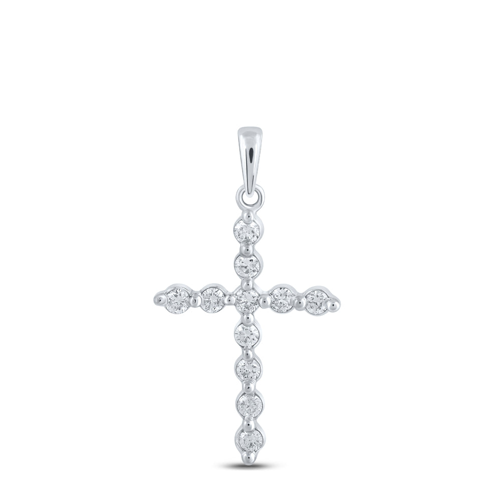 1/3CTW-DIA NK CROSS PENDANT