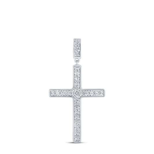 3/8CTW-DIA NK CROSS PENDANT