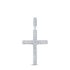 3/8CTW-DIA NK CROSS PENDANT