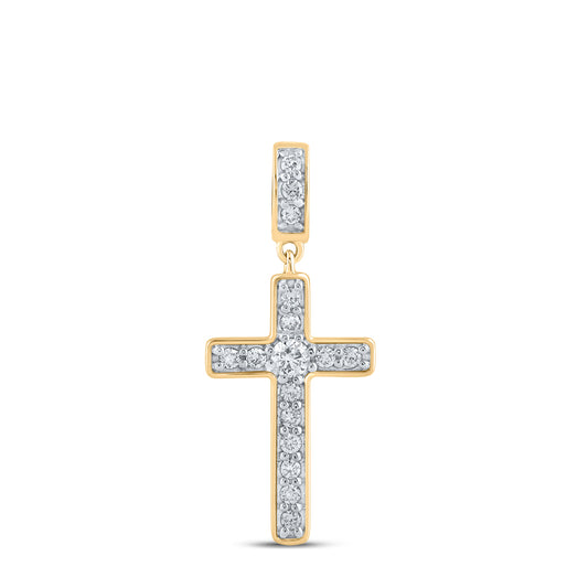 3/4CTW-DIA NK CROSS PENDANT