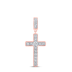 3/4CTW-DIA NK CROSS PENDANT