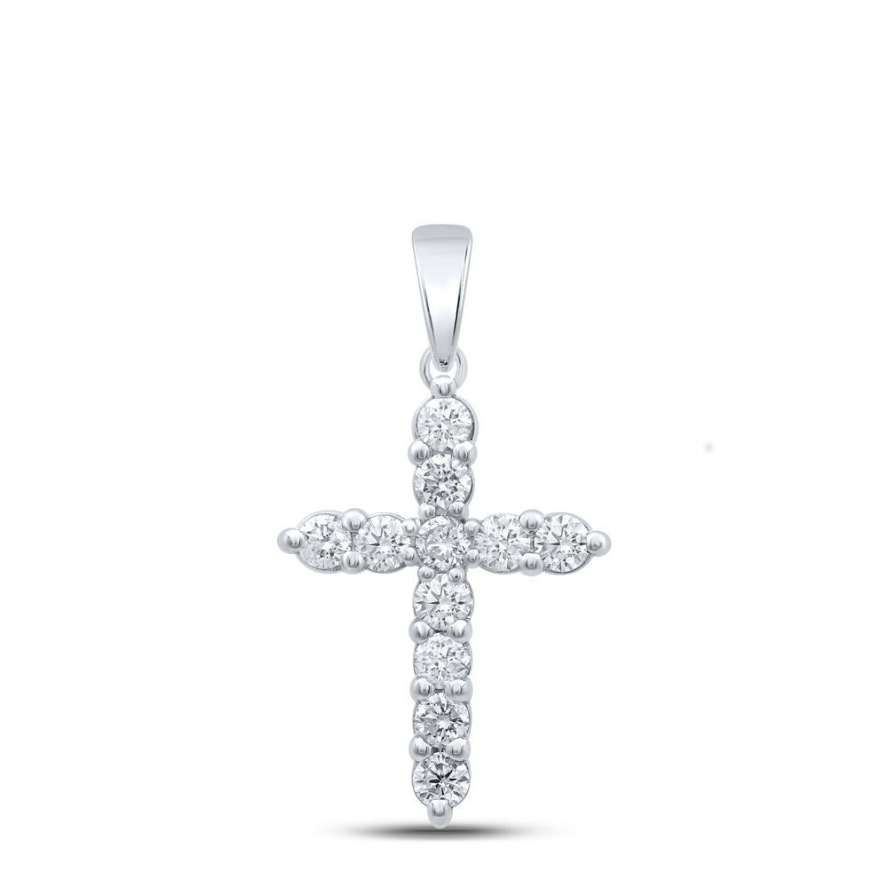 1CTW-DIA NK CROSS PENDANT