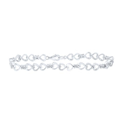 1/8CTW-DIA P2 HEART BRACELET (7.5 INCH)