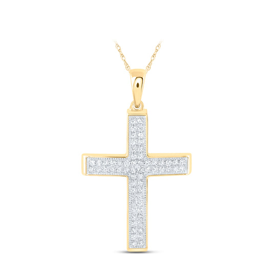 3/8CTW-DIA CN CROSS PENDANT