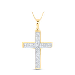 3/8CTW-DIA CN CROSS PENDANT