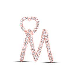 1/6CTW-DIA P1P2 GIFT HEART INITIAL "M" PENDANT