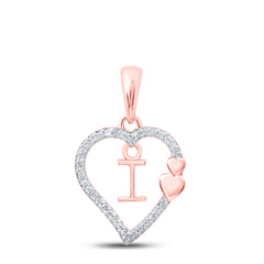 1/10CTW-DIA P1P2 GIFT HEART INITIAL "I" PENDANT