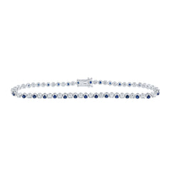 1CTW-DIA NK 1 1/3CTW-SAPP NATURAL GEM TENNIS BRACELET (7 INCH)