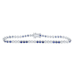 1 1/2CTW-DIA NK 1 7/8CTW-SAPP NATURAL GEM TENNIS BRACELET (7 INCH)