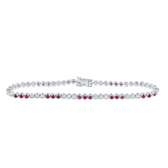 1CTW-DIA NK 1 1/2CTW-RUBY NATURAL GEM TENNIS BRACELET (7 INCH)